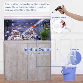 img 2 attached to 🐠 Lukovee Aquarium Gravel Cleaner with Extendable Pipes, Glass Scraper, Water Flow Controller Clamp, and Fish Net – Ultimate Fish Tank Vacuum Cleaner Kit