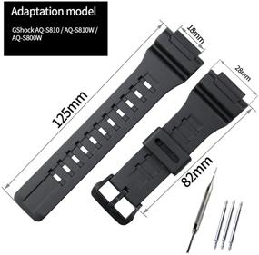 img 3 attached to KHZBS Replacement AQ S810W MRW 200H Watchband Men's Watches