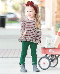 img 2 attached to 👚 Charming RuffleButts Girls Peppermint Stripe Ruffle Tops, Tees & Blouses: Stylish Girls' Clothing