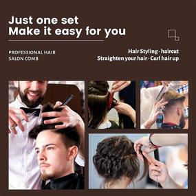 img 2 attached to 💇 Набор гребеней для ухода за волосами Ultikare Hair Barber - профессиональный набор стайлинговых гребней для салонов с 10 пластиковыми гребнями с мелкими и широкими зубчиками для мужчин и женщин (черный)