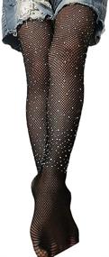 img 4 attached to 🎀 Sparkling Fishnet Stockings for Toddler Girls: Glittery Tights, Bling Leggings, and Mesh Socks for Fashionable Holiday Outfits