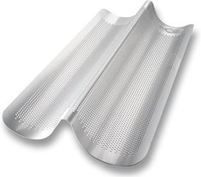 img 4 attached to 🥖 Premium Italian Bread Pan: USA Pan Bakeware's Aluminized Steel Perforated 2-Loaf Pan