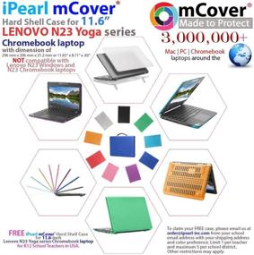 img 3 attached to 📱 mCover iPearl Hard Shell Case for 2017 11.6" Lenovo N23 Yoga Series Chromebook Laptop - N23 Yoga Black