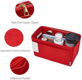 img 3 attached to Large Red Purse Organizer 👜 Insert: Optimal Storage and Easy Access