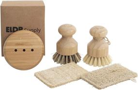 img 4 attached to 🌿 Go Green with the Zero Waste Dish Cleaning Starter Kit - Biodegradable Brushes, Natural Loofah Sponges, Bamboo Soap Tray. Perfect Kitchen Set for All Your Cleaning Needs!