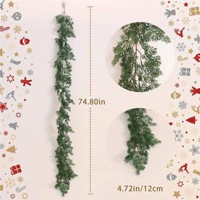 img 3 attached to 🎄 PARTY JOY 5.9FT Christmas Cedar Garland with 16.4FT LED Lights: Festive Greenery Plant for Indoor/Outdoor Winter Decoration