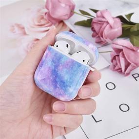 img 3 attached to 🎧 Мраморный чехол для Apple AirPods - QINGQING 3 в 1 защитный чехол с брелоком/ремешком/наушниками, портативный и ударопрочный для зарядного чехла AirPods 2/1 - совместим для женщин и мужчин