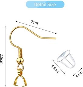 img 2 attached to 👂 20pcs Stainless Steel Earring Hooks with Pendant Clasp Ear Wire Buckle Fish Hooks & 20pcs Earring Stoppers for Crafty DIY Jewelry Making, 2-2.5cm