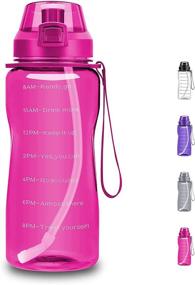 img 4 attached to 🌸 Bottlelux Half Gallon Sports Water Bottle - BPA Free Tritan, 64oz with Time Marker, Straw, Leakproof, Dustproof (Pink)