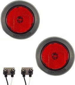 img 1 attached to 🚛 LED 2.5" Round Red Clearance/Side Marker Lights with Grommets and Wire Connectors: Perfect for Trucks, Trailers, and RVs