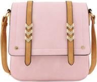 👜 stylish double compartment flapover crossbody colorblock women's handbags & wallets logo