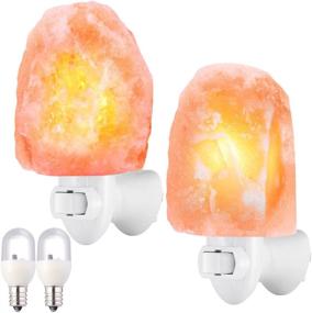 img 4 attached to 🔮 (2021 Upgraded) AMIR Salt Lamp: Himalayan Natural Night Light with 4 Bulbs (2 Warm White+2 Colorful), 11.2oz Mini Hand Carved Decor Light (2 Pack)