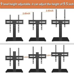 img 2 attached to 📺 Универсальная поворотная телевизионная подставка с регулируемой высотой для ЖК-телевизоров диагональю 27-55 дюймов - столешница на подставке с закаленным стеклом и системой управления проводами, совместимость с VESA 400x400мм - модель HT06B-002