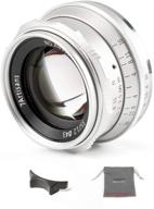 7artisans 35mm f1.2 lens: perfect manual focus for olympus/panasonic micro 4/3 mirrorless cameras (silver) logo