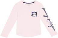 👚 tommy hilfiger girls 100% cotton flippable sequin crewneck t-shirt - short sleeve & long sleeve variants logo