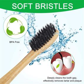 img 2 attached to 🌿 Organic Eco-Friendly Bamboo Charcoal Toothbrush, Biodegradable BPA-Free Soft Bristles, Pack of 10