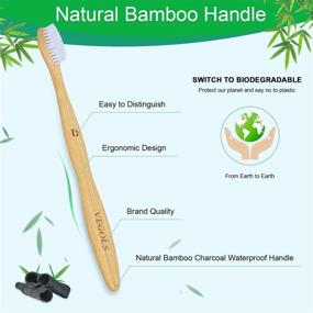 img 1 attached to 🌿 Organic Eco-Friendly Bamboo Charcoal Toothbrush, Biodegradable BPA-Free Soft Bristles, Pack of 10