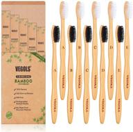 🌿 organic eco-friendly bamboo charcoal toothbrush, biodegradable bpa-free soft bristles, pack of 10 logo