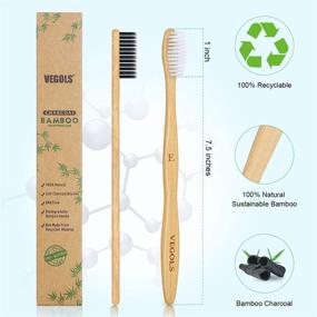 img 3 attached to 🌿 Organic Eco-Friendly Bamboo Charcoal Toothbrush, Biodegradable BPA-Free Soft Bristles, Pack of 10