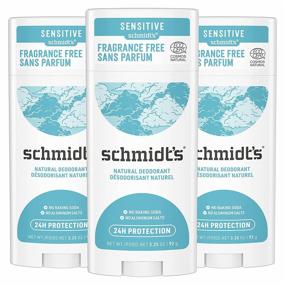 img 4 attached to Schmidt's Aluminum-Free Deodorant for Women and Men, Fragrance-Free and Gentle on Sensitive Skin, 24-Hour Odor Protection, Certified Cruelty-Free and Vegan, 3.25oz, 3 Pack