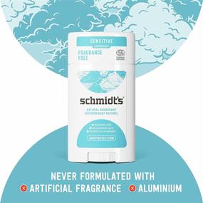 img 1 attached to Schmidt's Aluminum-Free Deodorant for Women and Men, Fragrance-Free and Gentle on Sensitive Skin, 24-Hour Odor Protection, Certified Cruelty-Free and Vegan, 3.25oz, 3 Pack