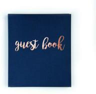 🌹 modern navy photo guest book with 130 spiral-bound navy pages and rose gold foil embossing. perfect for weddings, birthdays, and instax photos. navy and blush decor included! logo