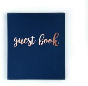 img 4 attached to 🌹 Modern Navy Photo Guest Book with 130 Spiral-bound Navy Pages and Rose Gold Foil Embossing. Perfect for Weddings, Birthdays, and Instax Photos. Navy and Blush Decor Included!