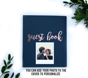 img 1 attached to 🌹 Modern Navy Photo Guest Book with 130 Spiral-bound Navy Pages and Rose Gold Foil Embossing. Perfect for Weddings, Birthdays, and Instax Photos. Navy and Blush Decor Included!