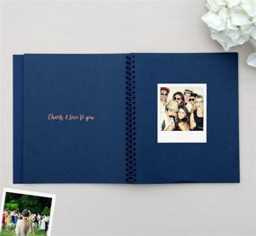 img 2 attached to 🌹 Modern Navy Photo Guest Book with 130 Spiral-bound Navy Pages and Rose Gold Foil Embossing. Perfect for Weddings, Birthdays, and Instax Photos. Navy and Blush Decor Included!