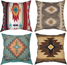 img 4 attached to Geometric Colorful Patterns Decorative Pillowcases