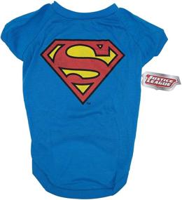 img 1 attached to 🦸 DC Comics for Pets: Superman Logo Dog T-Shirt - Blue Superhero Costume & Apparel