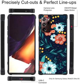 img 1 attached to 🌺 Samsung Galaxy Note 20 5G Case: Orange Blue Flower Floral Blossom Design | Full Protective Shockproof Phone Cover for Women | With Lanyard Neck Strap | Compatible with Samsung Note 20 5G 6.7 Inch