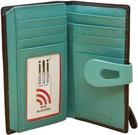 img 1 attached to Brown Turquoise Leather Three Wallet