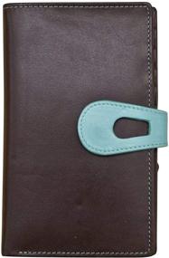 img 2 attached to Brown Turquoise Leather Three Wallet