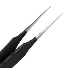 img 3 attached to 🔪 Precision Stainless Steel Black Tweezers for Ingrown Hair Treatment & Splinter Removal - Pointed Tip, Extra Sharp and Perfectly Aligned - Ideal for Men and Women, by Tweezees