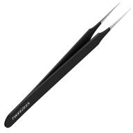 🔪 precision stainless steel black tweezers for ingrown hair treatment & splinter removal - pointed tip, extra sharp and perfectly aligned - ideal for men and women, by tweezees logo