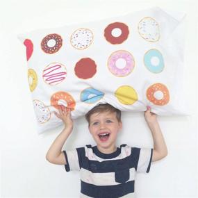 img 3 attached to Cute Donut Pillowcase - Fun and Colorful Sleepable Donuts for Kids Room Decor (Standard/Queen Size, 20x30 inch Pillow Case)