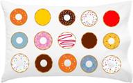 cute donut pillowcase - fun and colorful sleepable donuts for kids room decor (standard/queen size, 20x30 inch pillow case) logo