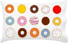 img 4 attached to Cute Donut Pillowcase - Fun and Colorful Sleepable Donuts for Kids Room Decor (Standard/Queen Size, 20x30 inch Pillow Case)