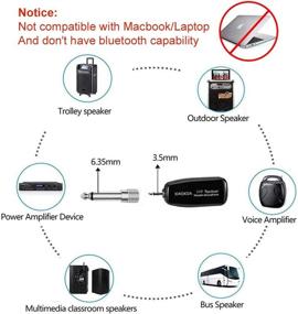 img 1 attached to 🎤 2 в 1 беспроводной микрофон UHF для головного и ручного использования для усиления голоса, сценических спикеров, обучения, экскурсий, фитнес-инструктажа - дальность 160 футов (не совместим с телефоном/маком/ноутбуком)