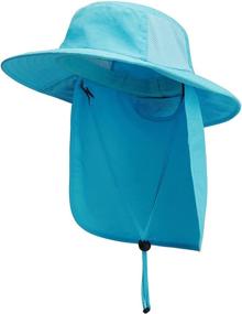 img 4 attached to Sun-Safe Adventures with Connectyle Kids Flap Sun Hat - UPF 50+ Wide Brim Beach, Fishing, and Hiking Hat