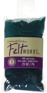 🧶 turquoise-teal feltworks wool roving by dimensions needlecrafts logo