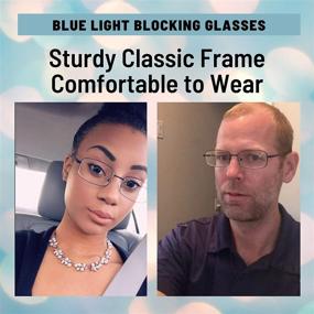 img 2 attached to 👓 Ultimate Protection for Eyes: Blue Light Blocking Rectangle Glasses for Women and Men