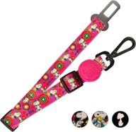 🐶 zooz pets snoopy dog seatbelt: safety car belt for large & small dogs | peanuts licensee | extra strong hook | adjustable seatbelt leash logo