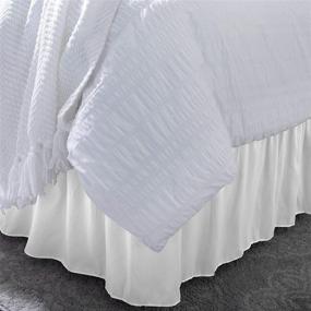 img 3 attached to 🛏️ Добавьте элегантности своей кровати с пыльной юбкой Hdetails, для кровати размером Twin/Full, белого цвета