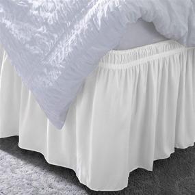 img 2 attached to 🛏️ Добавьте элегантности своей кровати с пыльной юбкой Hdetails, для кровати размером Twin/Full, белого цвета