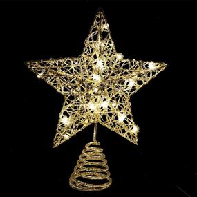img 4 attached to 🌟 Glitter Gold Star Christmas Tree Topper with 20 LED Lights by Joiedomi - Perfect Xmas Tree Decorations for Holiday Party and Indoor Décor