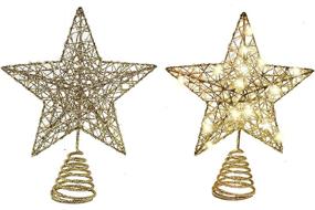 img 3 attached to 🌟 Glitter Gold Star Christmas Tree Topper with 20 LED Lights by Joiedomi - Perfect Xmas Tree Decorations for Holiday Party and Indoor Décor
