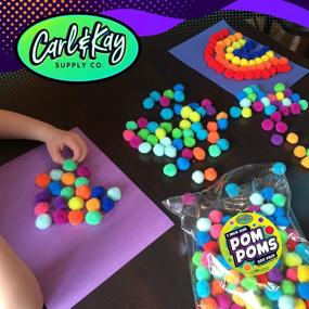 img 3 attached to 🎨 300 Piece Carl & Kay Pom Poms Assortment - 250 x 1 Inch Craft Pom Pom Balls & 50 Googly Eyes - Vibrant Assorted Colors - Perfect for Arts, Crafts, and DIY Projects - Large Pom Poms for Crafts