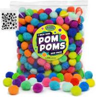 🎨 300 piece carl & kay pom poms assortment - 250 x 1 inch craft pom pom balls & 50 googly eyes - vibrant assorted colors - perfect for arts, crafts, and diy projects - large pom poms for crafts logo